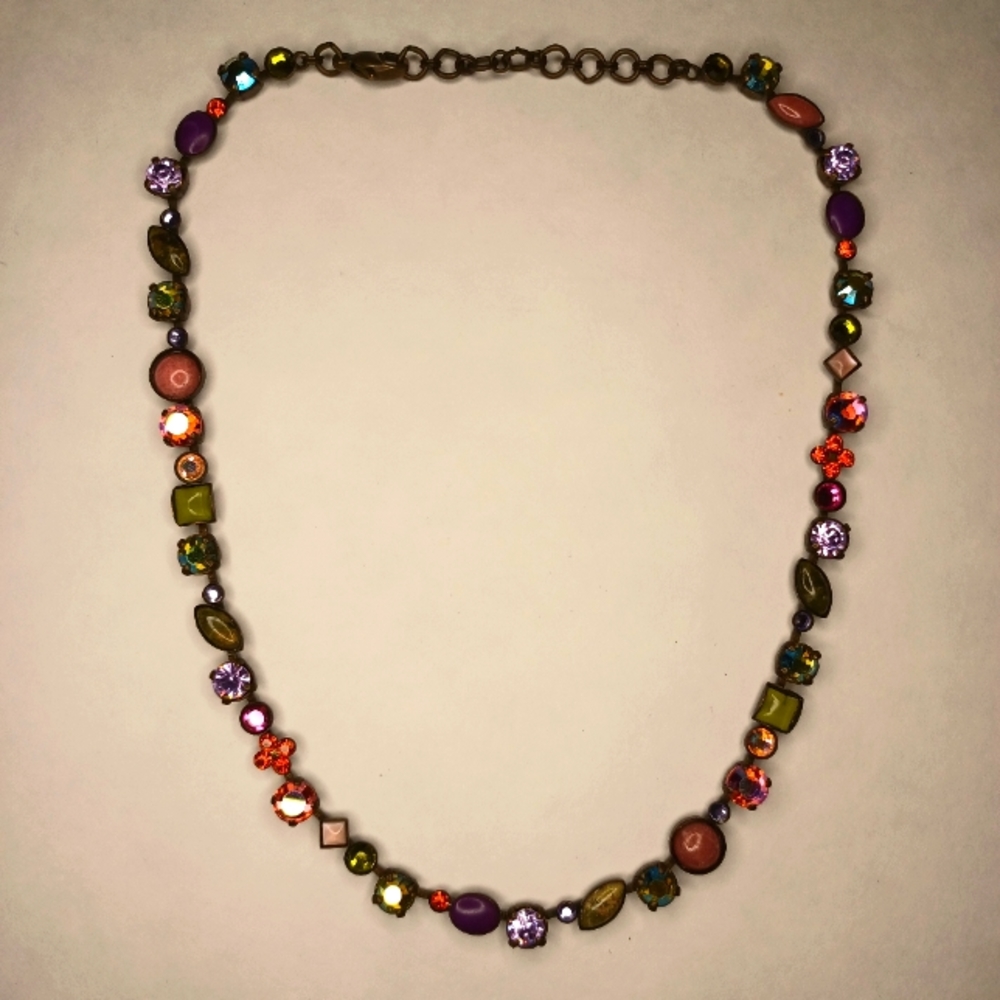 Sorrelli Mixed Gemstone Tee Shirt Tennis Necklace